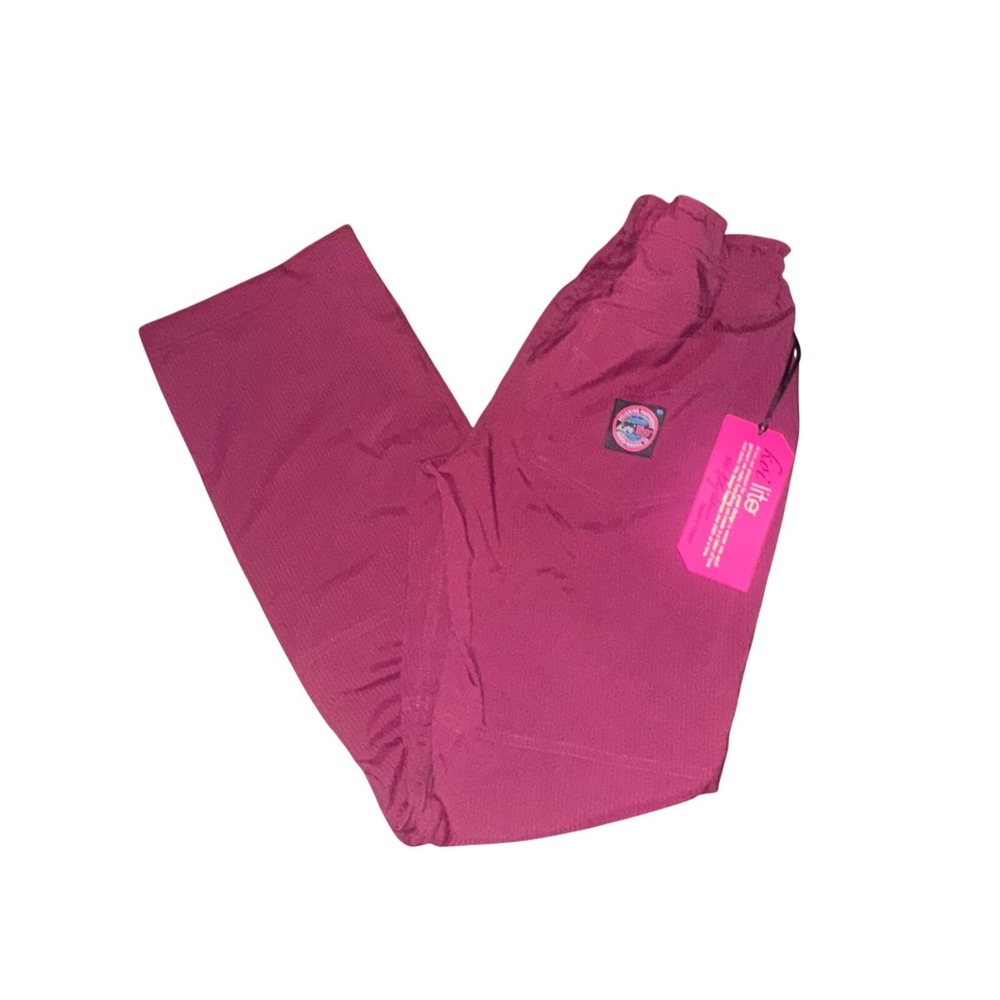 Koi Lite Scrub Pants XXS Regular Burgundy Wine Women's Mechanical Stretch NWT